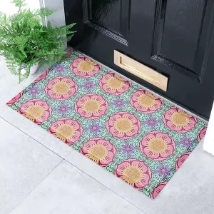 Vibrant Floral Pattern Indoor & Outdoor Doormat - 70x40cm