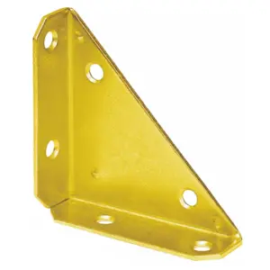 Pack of 4 Yellow Galvanised Metal Corner Protector Corner Guard Safety Bracket Brace For Wooden Furniture Chest Trunks 50x50x16mm