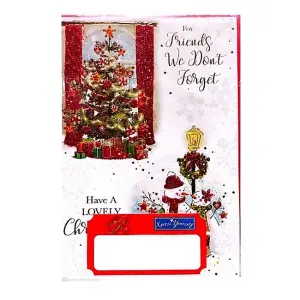 Simon Elvin Friends We Dont Forget Snowman Christmas Card (Pack of 6) Red/White (One Size)