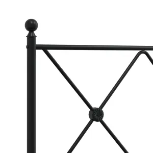 Berkfield Metal Bed Frame without Mattress with Headboard Black 120x200cm