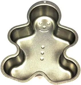 New Gingerbread Man Bake Pan Baking Oven Tray Kitchen Non Stick Mould Tin Base