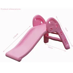 Folding Garden Slide Climber Set Baby Toddler Indoor Outdoor Kids Toy Pink