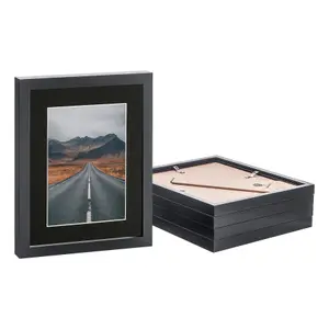 Photo Frames with 5" x 7" Mount - 8" x 10" - Black Mount - Pack of 5