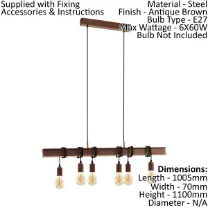 Multi Bulb Ceiling Pendant Light & 2x Matching Wall Lights Industrial Metal Beam