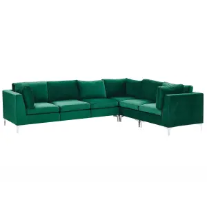 Corner Sofa EVJA Green Velvet Left Hand