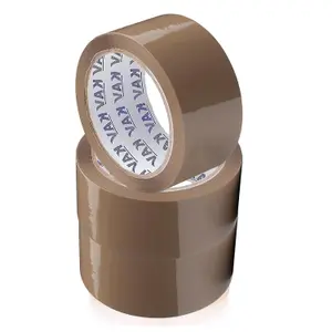 KAV Strong Adhesive Brown Packaging Tape - 48MM x 66M Rolls for Secure Box Sealing, Parcel Tape with Improved Formula