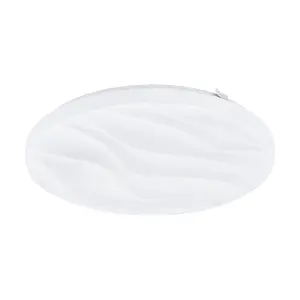 Flush Ceiling Light Colour White Shade White Plastic Bulb LED 17.3W Included