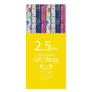 Eurowrap Happy Birthday Wrapping Paper Roll (Pack of 49) Multicoloured (One Size)