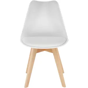 Dining Chairs Frederikke Set of 4 - padded, ergonomic shape - white