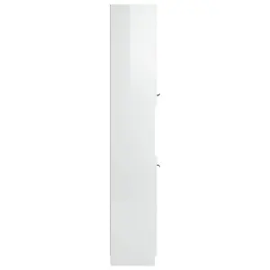 Berkfield Bathroom Cabinet High Gloss White 32x34x188.5cm Engineered Wood