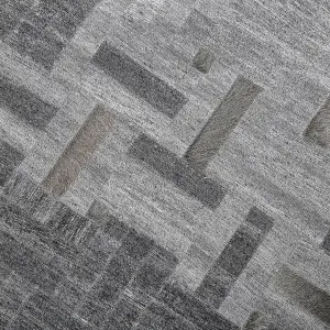 Leather Area Rug 140 x 200 cm Grey DARA