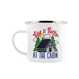 Grindstore Life Is Better At The Cabin Enamel Mug White (One Size)