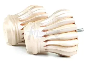 SET OF 4 REPLACEMENT FURNITURE BUN FEET BLUSH SILVER TURNED WOODEN LEGS 110mm HIGH M8 (8mm)