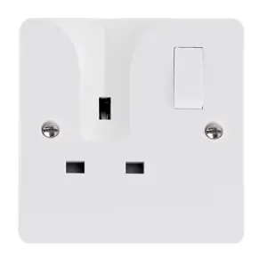 Click Scolmore Mode Single Plug Socket Locating Plug 13A 1 Gang White - CMA735