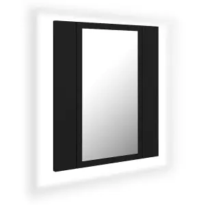 Berkfield LED Bathroom Mirror Cabinet Black 40x12x45 cm