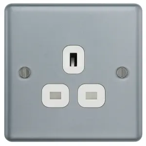 BG Metal Clad Single Unswitched 13A Socket