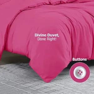 Klarita Polyester Solid Colour Duvet Cover Set with Pillowcases Pink / Double - 2 Pillowcase (50 x 75 cm)