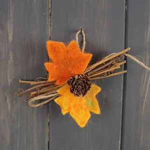 The Satchville Gift Company Hanging Wool Maple Leaf