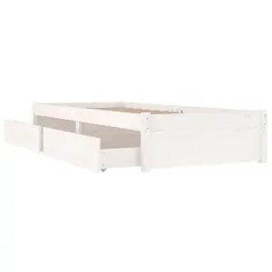 Berkfield Bed Frame with Drawers White 100x200 cm