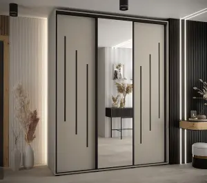 Elegant Dakota IX Sliding Door Wardrobe 2000mm - Spacious Storage with Mirrored Door, Hanging Rails, and Shelves H2350mm D600mm