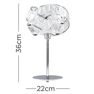 ValueLights Hudson Polished Chrome and Clear Acrylic Jewel Intertwined Rings Design Table Lamp