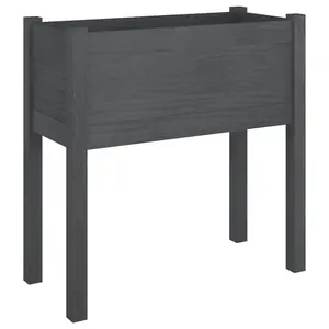 Berkfield Garden Planter Grey 70x31x70 cm Solid Pinewood