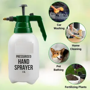 MantraRaj 1.5L Garden Pressure Sprayer Bottle Handheld Weed Spray Bottle with Adjustable Nozzle Portable Garden Hand Pump Action P