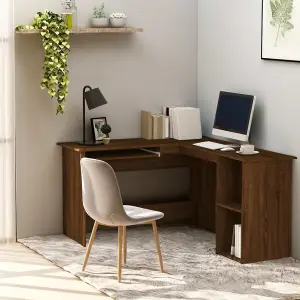 Berkfield Corner Desk Brown Oak 120x140x75 cm Engineered Wood