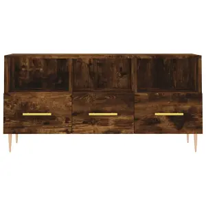 Berkfield TV Cabinet Smoked Oak 102x36x50 cm Engineered Wood