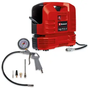 Einhell Portable Compressor 8 Bar Compact Electric Pump - TC-AC 190 OF Set