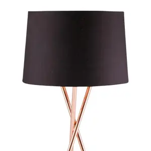 First Choice Lighting Trinity Copper Black Table Lamp With Shade