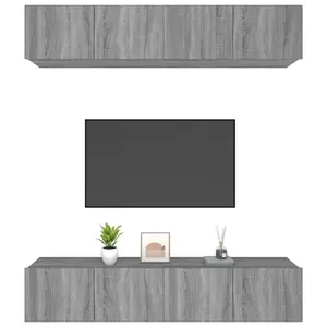 Berkfield TV Cabinets 4 pcs Grey Sonoma 80x30x30 cm Engineered Wood