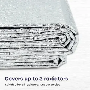 Folded Radiator Reflector Foil 5m x 60cm - Energy-Saving Insulation with Adhesive Pads for Heat Efficiency and Cost Reduction