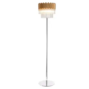 Luminosa Contemporary Glass Floor Lamp Gold, Crystal