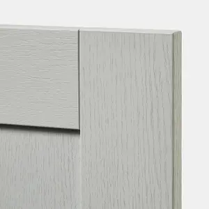 GoodHome Alpinia Matt grey wood effect Shaker 2 drawer front, bridging door & bi fold door 800mm