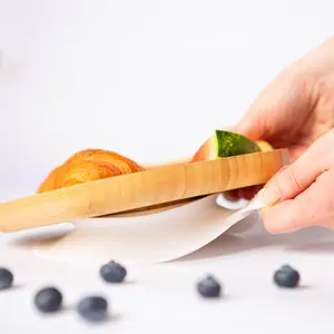 Bamboo Segmented Baby Weaning Plate & Fork Set - White