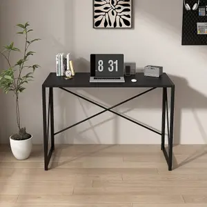 Mcc Direct No Assembly Folding Computer Desk 100cm black - Miami