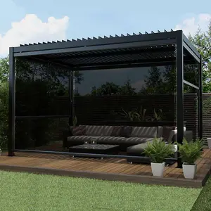 Primrose Single Charcoal Dropdown Side Shade for 3x4m Deluxe Veranda