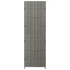 Berkfield Garden Storage Cabinet Grey 59x40x180 cm Poly Rattan