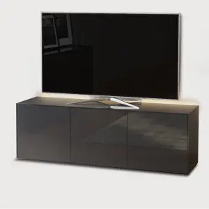 Grey high gloss  large TV cabinet with wireless phone charging and Alexa or app operated LED mood lighting