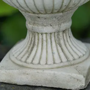 Victorian Stone Urn Fluted Outdoor British Made Garden Ornament Planter