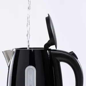 Daewoo Kensington Retro Matching Black Jug Kettle Toaster Microwave Set 2-Slice