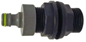 1/2" bsp threaded water butt/rain barrel/tank outlet adaptor/connector with universal garden hose fitting