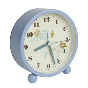 Analogue Quartz Movement / Crystal Alarm Tabletop Clock in Blue