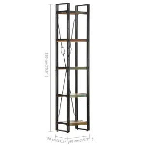 Berkfield 5-Tier Bookcase 40x30x180 cm Solid Reclaimed Wood