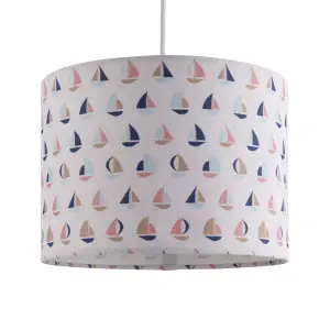 Printed Multicolour Sail boat Light shade (D)25cm