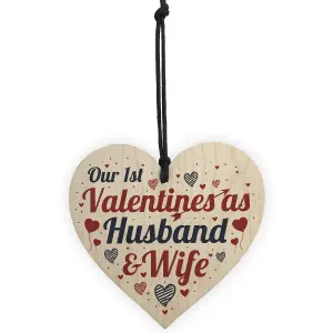 Red Ocean 1st Valentines As Husband Wife Valentines Day Card For Husband Wife Wooden Heart Keepsake Plaque