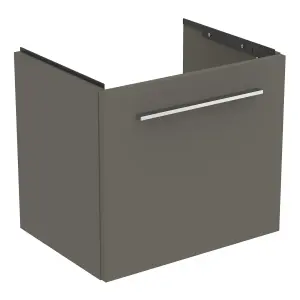 Ideal Standard i.life S Compact Matt Quartz Grey Oak Veneer Wall-mounted Bathroom Vanity unit (H) 440mm (W) 500mm