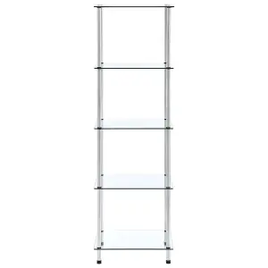 Berkfield 5-Tier Shelf Transparent 40x40x130 cm Tempered Glass