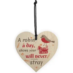 Red Ocean Robin Memorial Bereavement Family Mum Dad Nan Grandad Love Hanging Plaque Sign